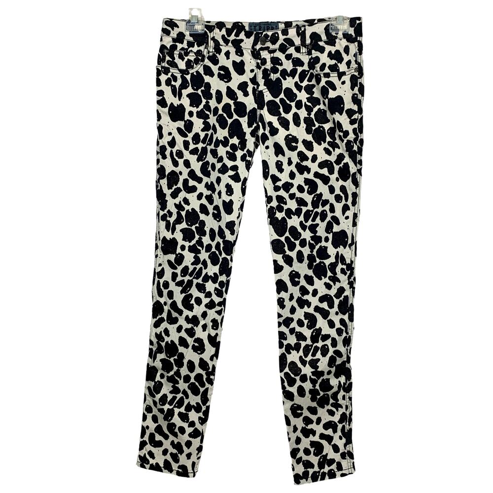 Tripp NYC Black White Animal Dotted Print Skinny Jeans 11